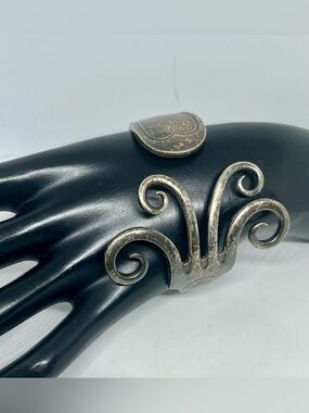 Vintage Silver Plated Curled Fork Cuff Bracelet